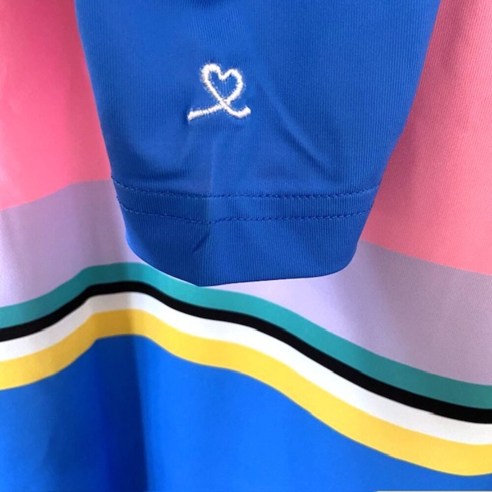 Daily Sports Polo Shirt Women's Long Sleeve Striped Golf Performance Small - Picture 4 of 9